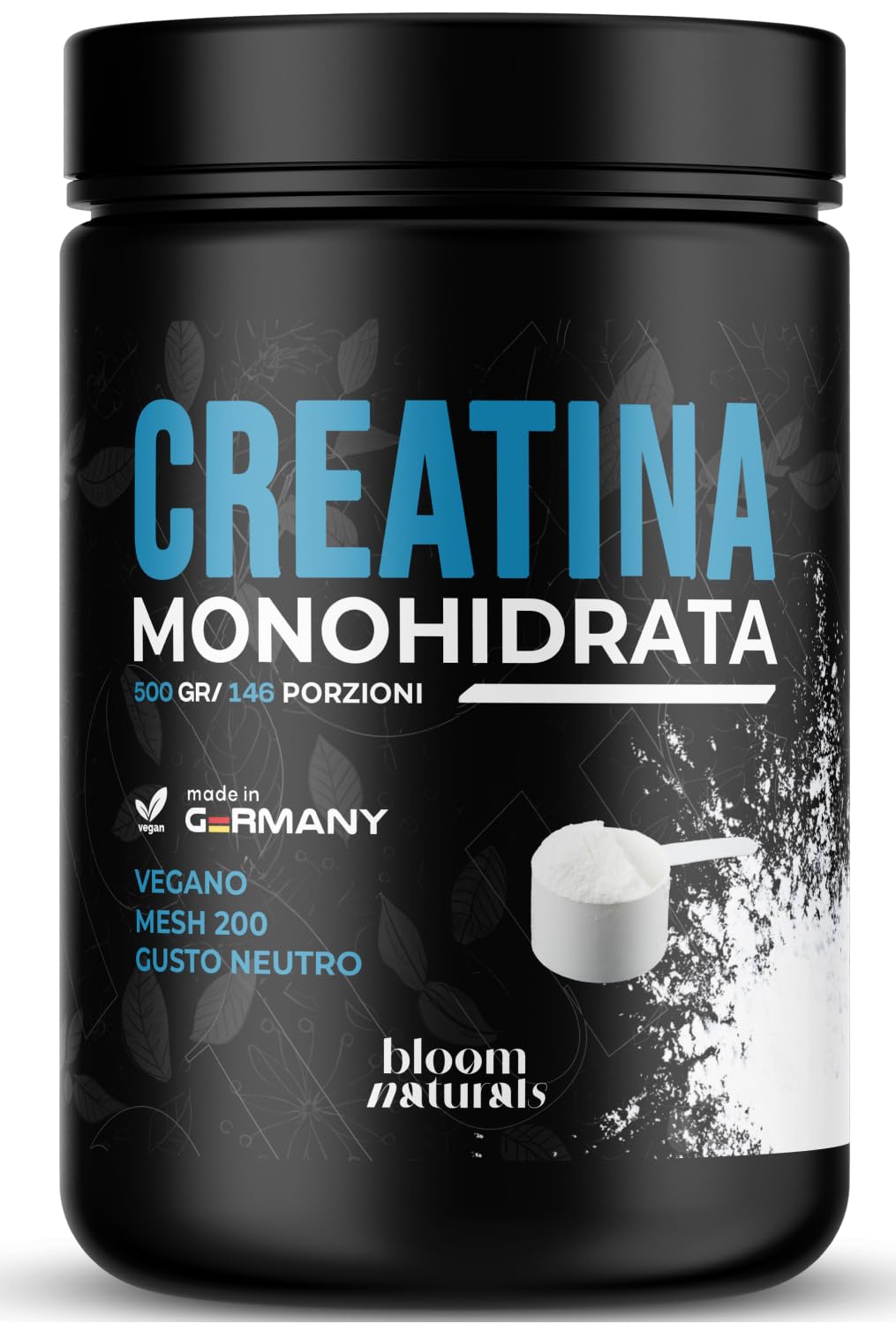 Creatine Monohydrate Powder 500g - Vegano, Laboratorio Testato - per Atleti - Addestramento Gym