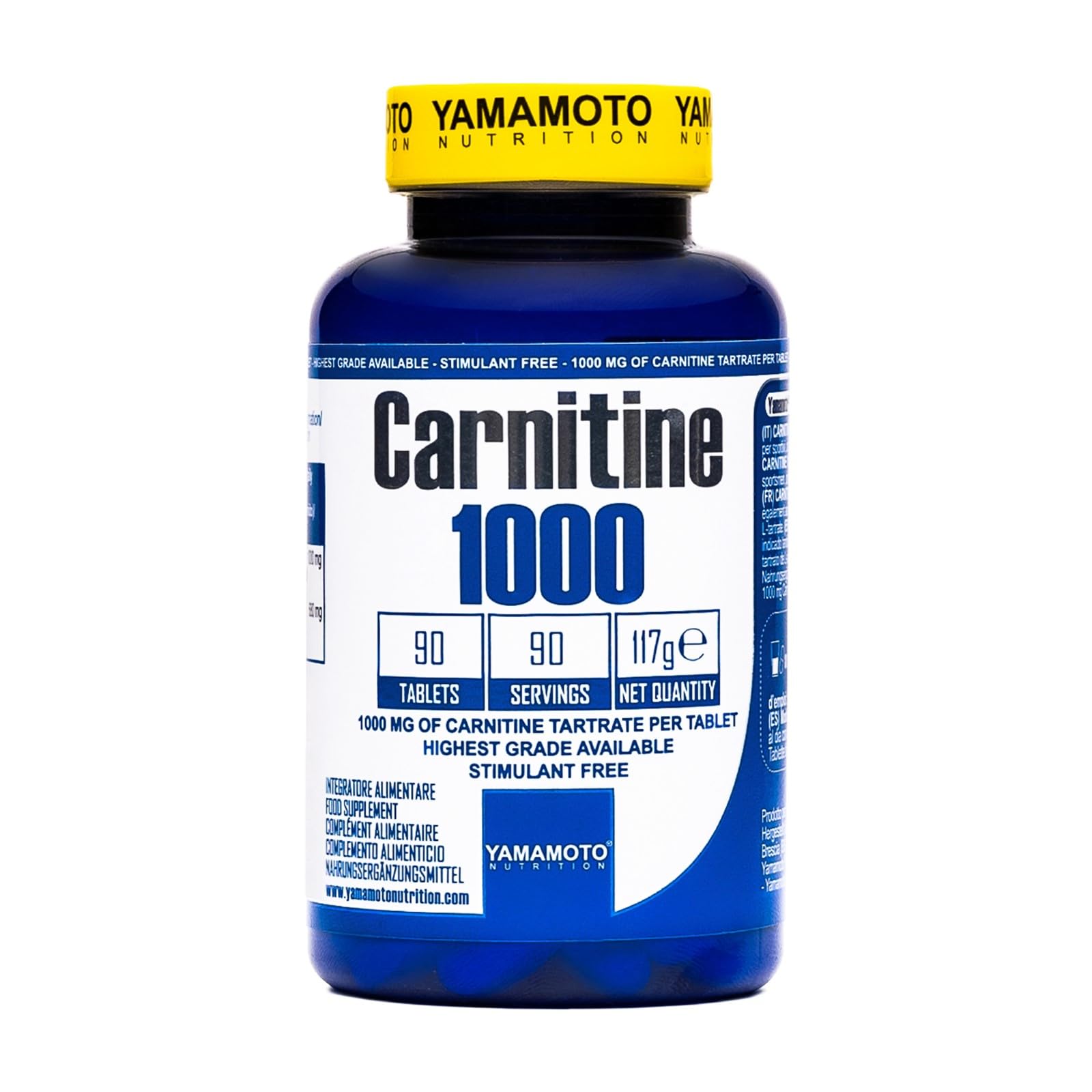  Carnitine 1000 mg Dietary Supplement per Tab - For Weight Management and Energy Boost - Ideal for Athletes and Fitness 
